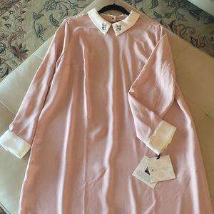 Victoria Beckham pink shift dress